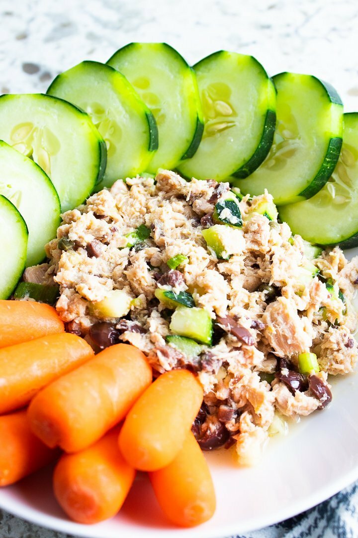 Close up of tuna salad.