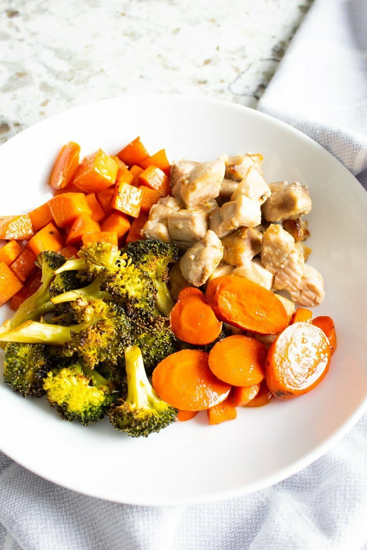 Sheet Pan AIP Winter Meal Prep in a white bowl.